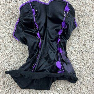 Playboy Intimates Black & Purple Padded Underwire Bralette Bustier Size Small